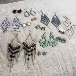 Lot of 13 Vintage Dangling/Stud earrings